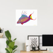 Psychedelic Bell's Flasher Wrasse Fish Poster (Thuiskantoor)