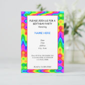 Psychedelic Birthday Party Invitation Card Kaart (Staand voorkant)