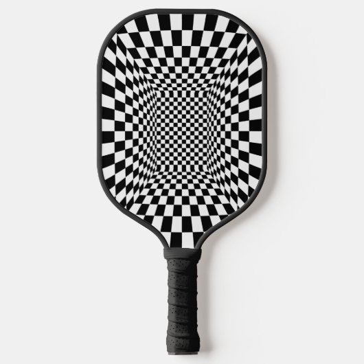 Psychedelic Black en White Pickleball Paddle (Voorkant)