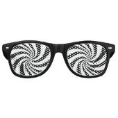 Psychedelic Black en White Swirl Retro Zonnebril (Voorkant)