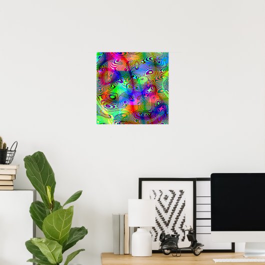 Psychedelic blobs poster (Thuiskantoor)