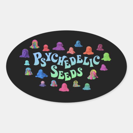 Psychedelic Blobs van Bex Ilsley (Stickers) Ovale Sticker (Voorkant)
