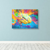 Psychedelic Brain Canvas Afdruk (Insitu (Houten vloer))