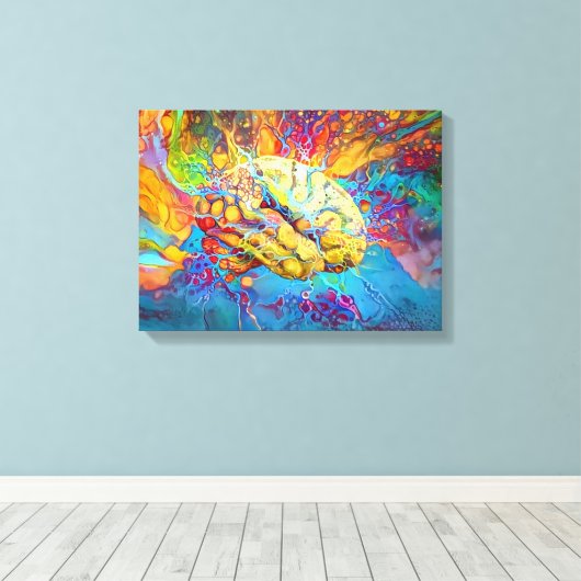 Psychedelic Brain Canvas Afdruk (Insitu (Houten vloer))