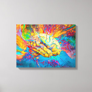 Psychedelic Brain Canvas Afdruk