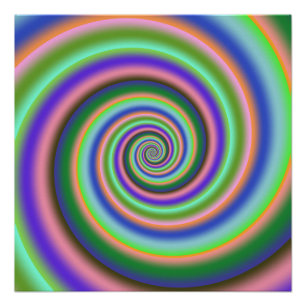Psychedelic bright light show spiral poster perfect poster