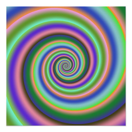 Psychedelic bright light show spiral poster perfect poster (Voorkant)