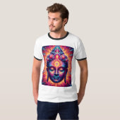 Psychedelic Buddha Art  - Vibrant Third Eye  T-shirt (Voorkant volledig)