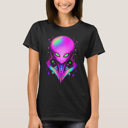 Psychedelic buitenaardse partij rave buitenaardse  t-shirt (Voorkant)