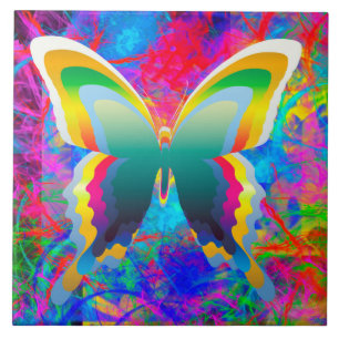 Psychedelic Butterflies Tegeltje