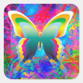 Psychedelic Butterflies Vierkante Sticker (Voorkant)