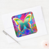 Psychedelic Butterflies Vierkante Sticker (Envelop)