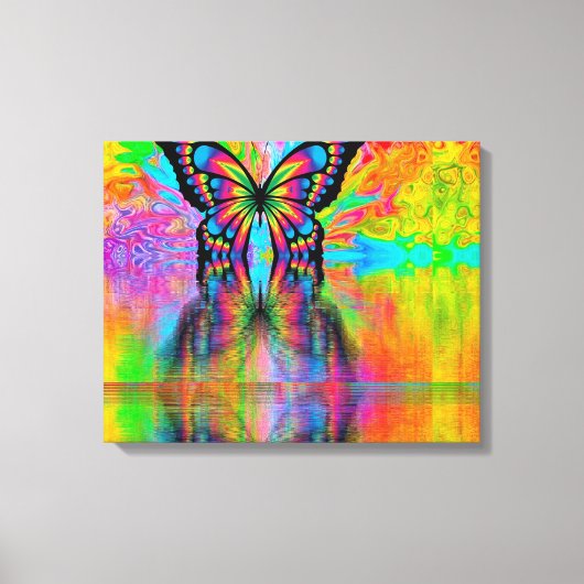 Psychedelic Butterfly Canvas Afdruk (Voorkant)