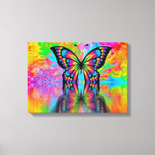 Psychedelic Butterfly Canvas Afdruk (Voorkant)