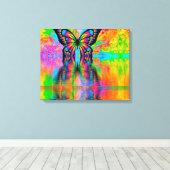 Psychedelic Butterfly Canvas Afdruk (Insitu (Houten vloer))