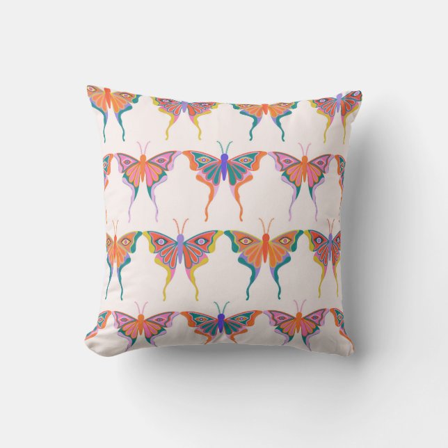 Psychedelic Butterfly Kussen (Voorkant)