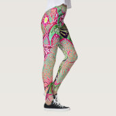 Psychedelic Caladium Leaf Botanical Print Leggings (Droite)