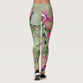 Psychedelic Caladium Leaf Botanical Print Leggings (Dos)