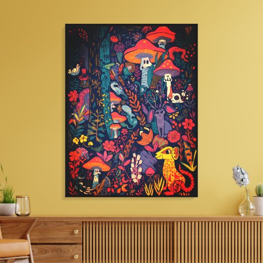 Psychedelic canvas print (Insitu (Woonkamer))