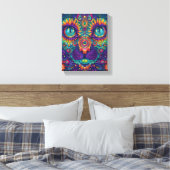 Psychedelic Cat Canvas Afdruk (Insitu (Slaapkamer))