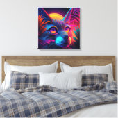 Psychedelic Cat Canvas Afdruk (Insitu (Slaapkamer))