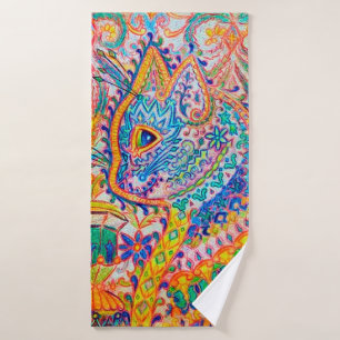 Psychedelic Cat, Louis Wain Badhanddoek