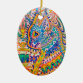 Psychedelic Cat, Louis Wain Keramisch Ornament (Voorkant)