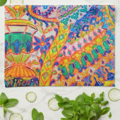 Psychedelic Cat, Louis Wain Theedoek (Gevouwen)