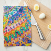 Psychedelic Cat, Louis Wain Theedoek (Quarter Fold)