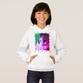 Psychedelic Cat roze paarse poot print cirkel, A (Voorkant volledig)