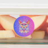 Psychedelic Cat Sticker, waterdicht Labels (Aangebracht)