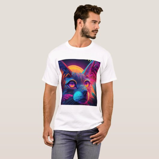 Psychedelic Cat T-shirt (Voorkant volledig)