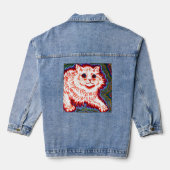  Psychedelic Cat van Louis Wain Denim Jacket (Achterkant)