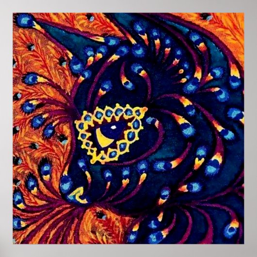 "Psychedelic Cat" van Louis Wain Poster (Voorkant)