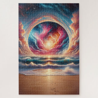 Psychedelic Celestial Sunset Beach Landschap Legpuzzel