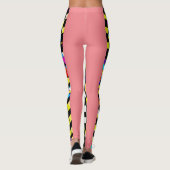 "Psychedelic Checkmate : Trippy À damiers Leggings (Dos)