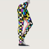 "Psychedelic Checkmate : Trippy À damiers Leggings (Droite)