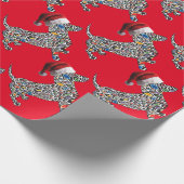 Psychedelic-Cheetah-Doxie-Santa Cadeaupapier (Hoek)