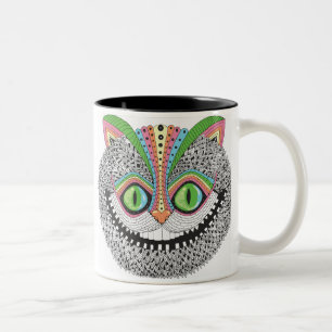Psychedelic Cheshire Cat Tweekleurige Koffiemok