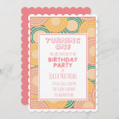 Psychedelic Circles Retro Print Uitnodiging (Voorkant / Achterkant)