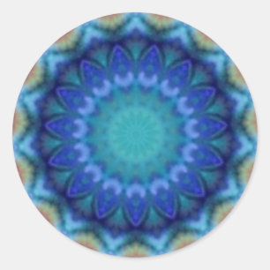 PSYCHEDELIC CIRCLL blauw roze turquase violet Ronde Sticker