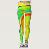 Psychedelic Citrus Bright Colorful Leggings (Voorkant)