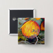 Psychedelic City Vierkante Button 5,1 Cm (Voorkant /achterkant)