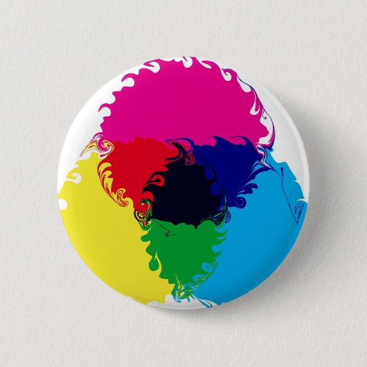 Psychedelic CMYK Ronde Button 5,7 Cm (Voorkant)