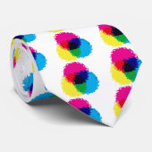 Psychedelic CMYK Stropdas (Opgerold)