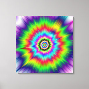 Psychedelic Color Explosion Canvas Afdruk