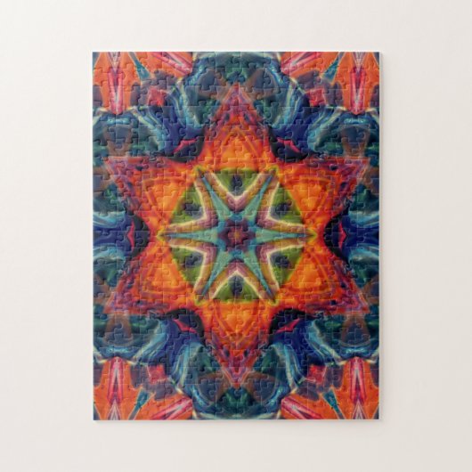Psychedelic Colorful Kaleidoscope Patroon Legpuzzel (Verticaal)
