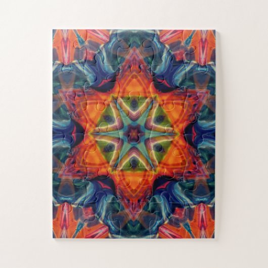 Psychedelic Colorful Kaleidoscope Patroon Legpuzzel (Verticaal)