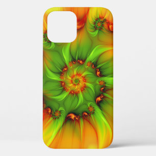 Psychedelic Colorful Modern Abstract Fractal Art iPhone 12 Hoesje