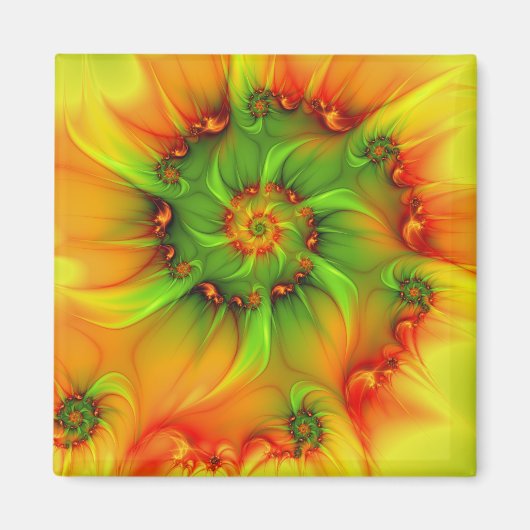 Psychedelic Colorful Modern Abstract Fractal Art Magneet (Voorkant)